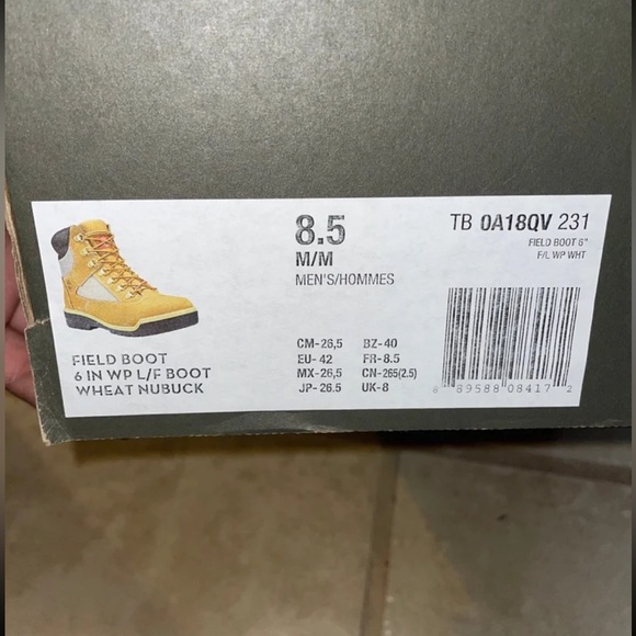 Timberland Field Boot 6 in wd “WHEAT NUBUCK” - Picture 5 of 6